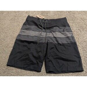 RedHead 9" Black Stripe Large Men's Swim Trunks NWT New